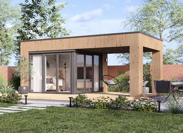 Casetta in legno da giardino INES con porticato (34 mm + rivestimento), 6x3 m, 18 m² avp.ui.product_images.thumbnail 1