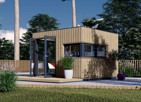 Ufficio in legno da giardino PREMIUM L (Coibentata PLUS, 34 mm + rivestimento), 3x3 m, 9 m² avp.ui.product_images.thumbnail 1