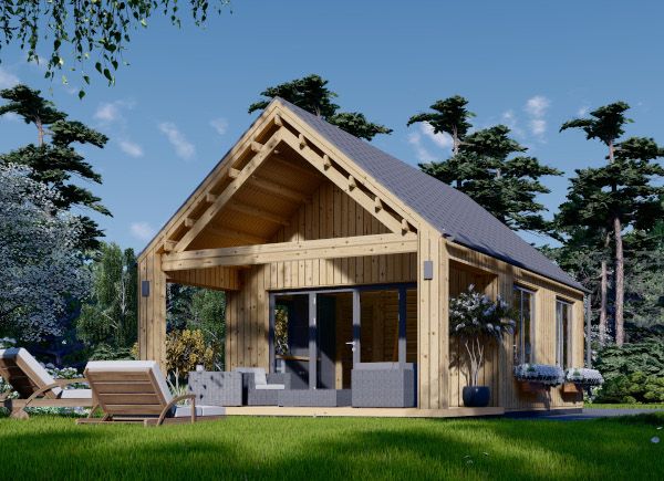 Casa in legno abitabile AGATA (Coibentata, 44 mm + rivestimento), 39 m² avp.ui.product_images.thumbnail 1