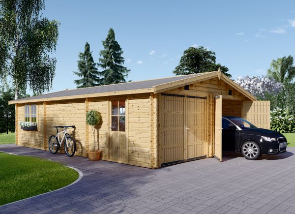 Garage in legno doppio CLASSIC DUO (44 mm), 6x8 m, 48 m² avp.ui.product_images.thumbnail 1