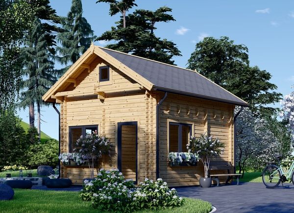 Casa in legno abitabile con mezzanine AVIGNON S (Coibentata PLUS, 44+44 mm), 20 m² + 16 m² avp.ui.product_images.thumbnail 1