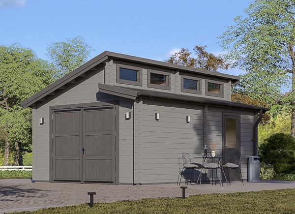 Garage in legno TWIN (44 mm), 4x6 m, 24 m² avp.ui.product_images.thumbnail 1