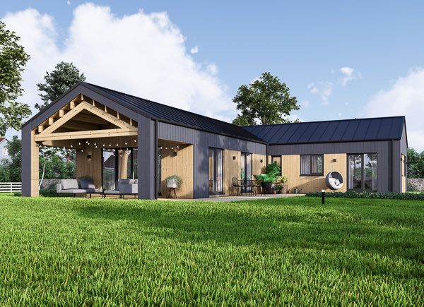 Casa prefabbricata abitabile TESSA PV (Coibentata PLUS, 44 mm + rivestimento), 130 m² avp.ui.product_images.thumbnail 1