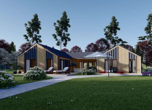 Casa in legno SCARLET (44 mm + rivestimento), 139 m² avp.ui.product_images.thumbnail 1