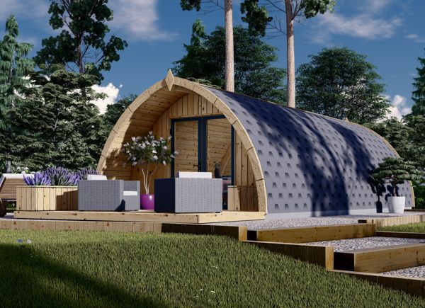 Casetta in legno da giardino BRETA con una camera doppia (44 mm), 4x8 m, 32 m² avp.ui.product_images.thumbnail 1