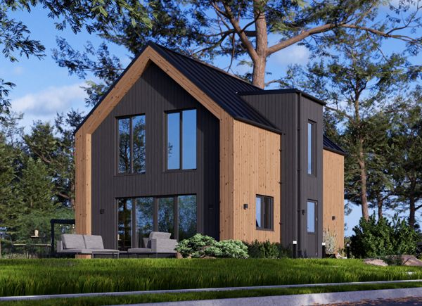 Casa prefabbricata abitabile ASTRID PV S (44 mm + rivestimento), 99 m² thumbnail 1