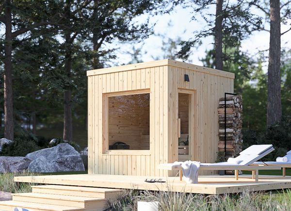 Sauna in legno OKO 1 (pino naturale) – 2,3×2,3 m, 4,1 m² avp.ui.product_images.thumbnail 1