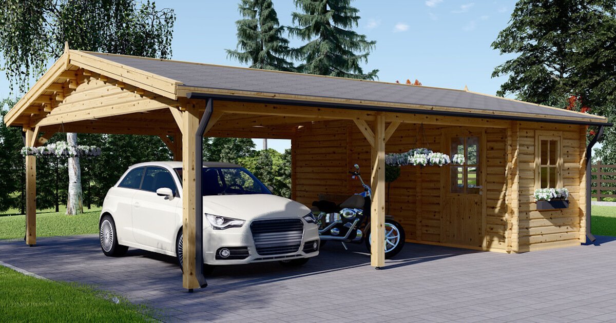 Carport in legno per 2 auto: soluzioni doppie per più auto
