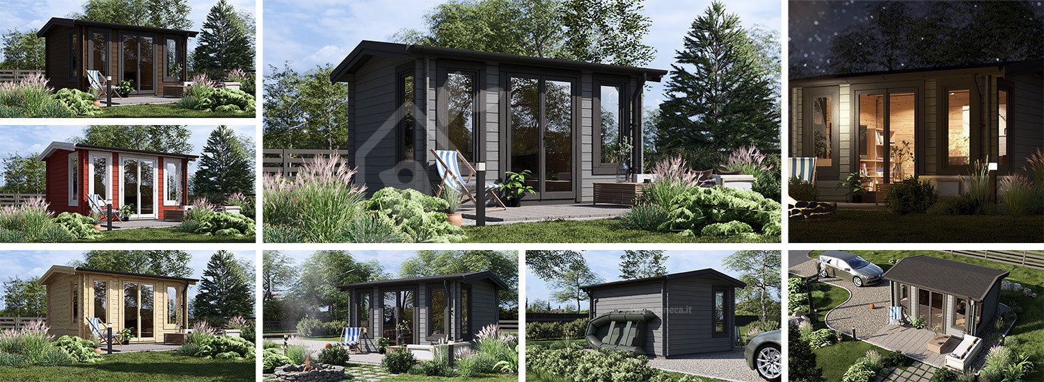 Casetta in legno da giardino POOLHOUSE (44 mm), 4x3 m, 12 m² visualization 1