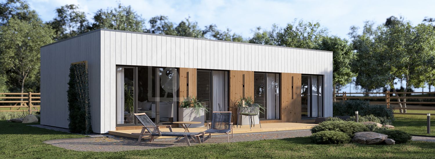 Casa prefabbricata abitabile BELLA 2 PV (Coibentata PLUS, 44 mm + rivestimento), 60 m² visualization 1