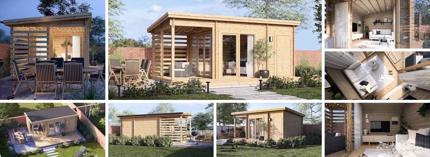 Casetta in legno da giardino EVA con ripostiglio attrezzi (34 mm), 6x3 m, 11 m² visualization 1