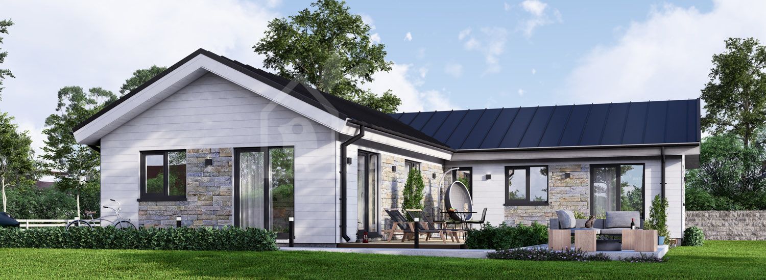Casa prefabbricata abitabile PAULA PV (Coibentata PLUS, 44 mm + rivestimento), 118 m² visualization 1
