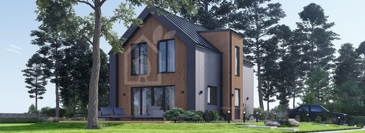 Casa prefabbricata abitabile ASTRID PV (Coibentata PLUS, 44 mm + rivestimento), 92 m² visualization 1