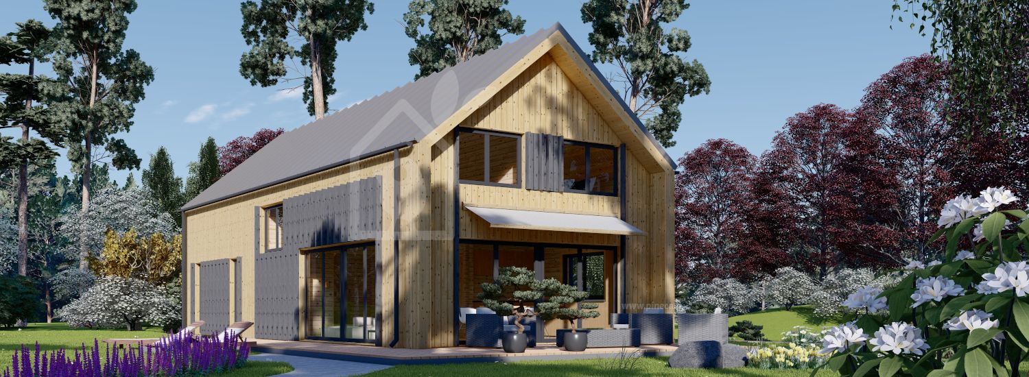 Casa in legno INGRID (Coibentata, 44 mm + rivestimento), 170 m² visualization 1