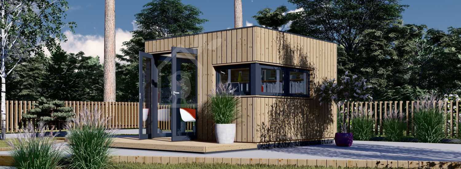Ufficio in legno da giardino PREMIUM L (Coibentata, 34 mm + rivestimento), 3x3 m, 9 m² visualization 1