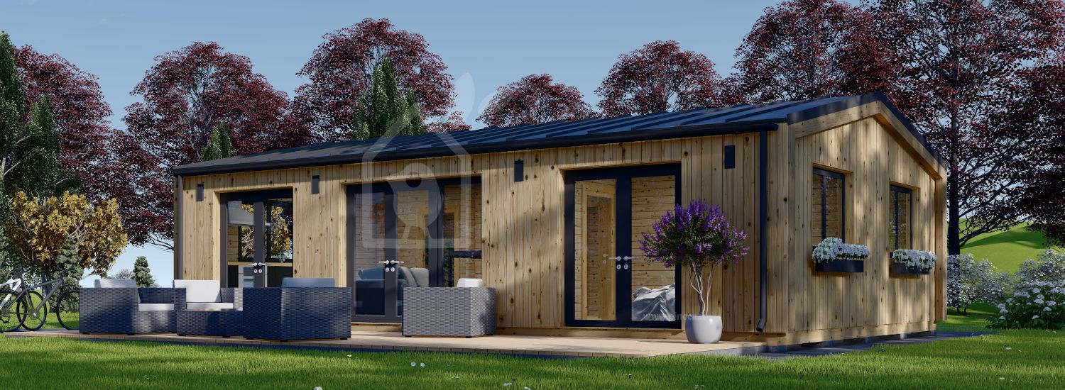 Casa in legno abitabile SELENE (Coibentata, 44 mm + rivestimento), 54 m² visualization 1