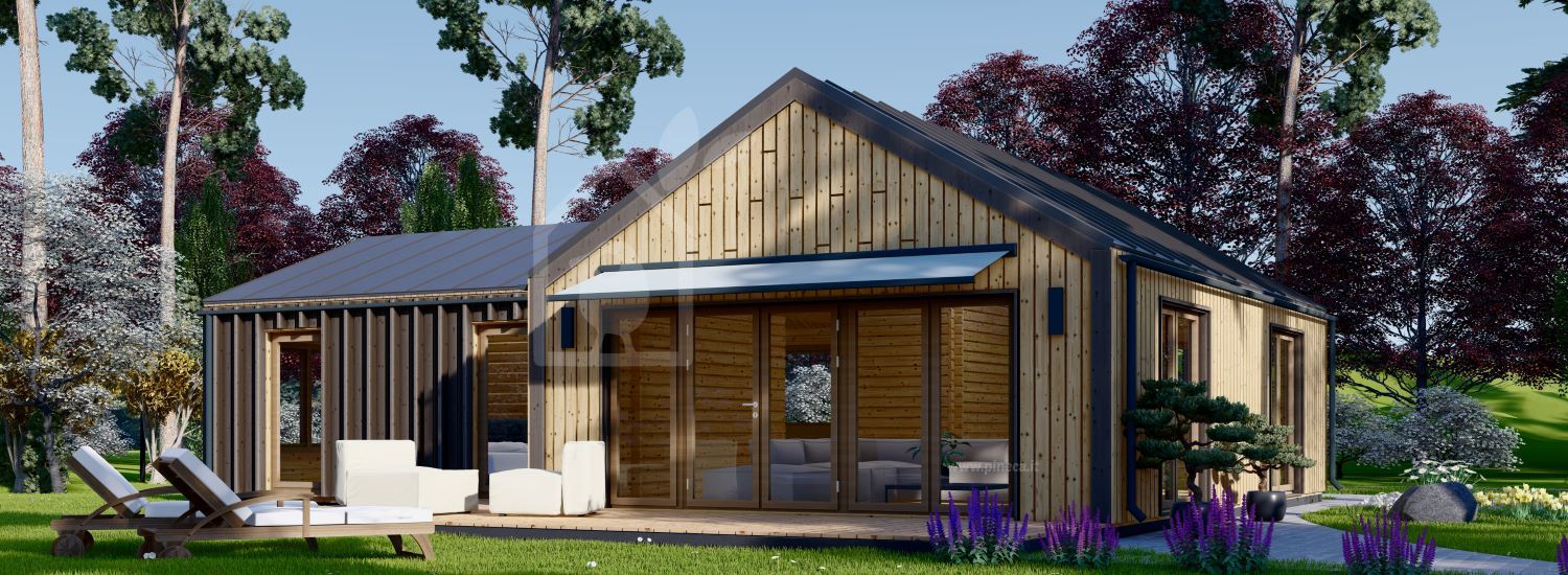Casa in legno VALERI (Coibentata, 44 mm + rivestimento), 80 m² visualization 1