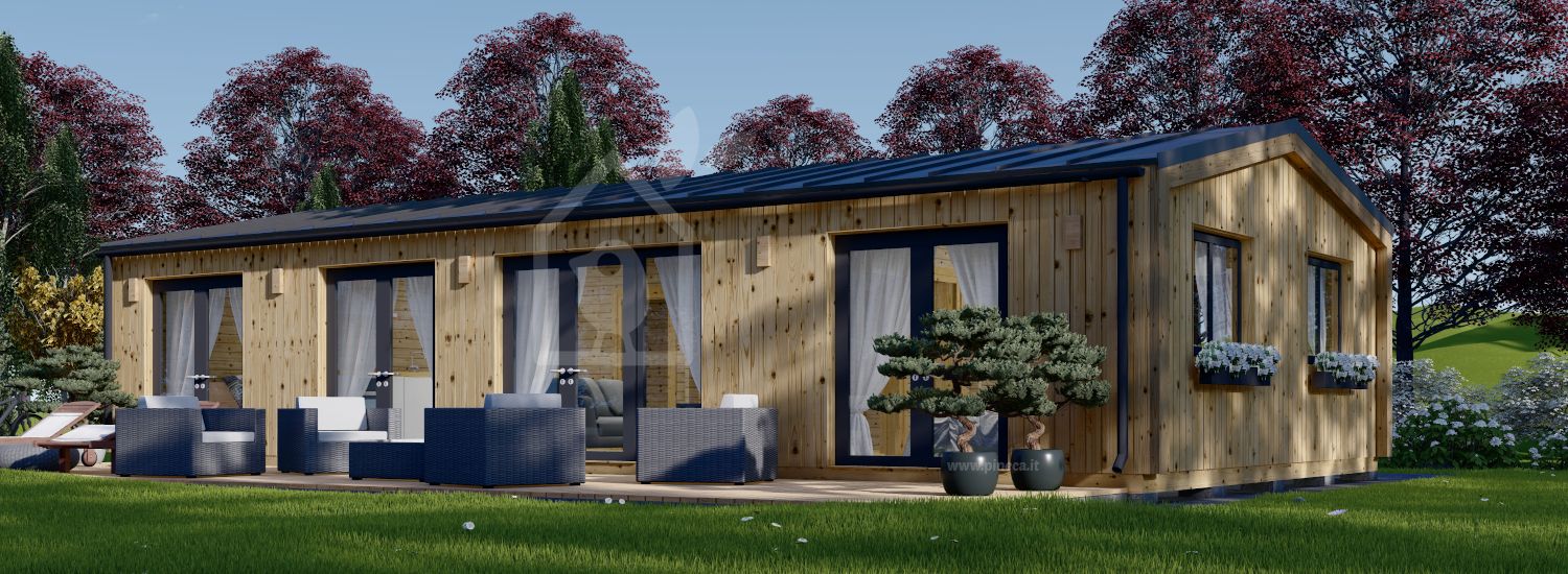Casa in legno NICOLE (44 mm + rivestimento), 68 m² visualization 1