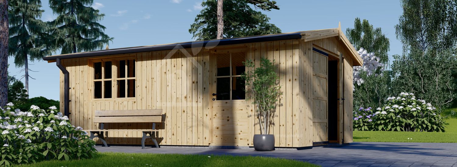 Garage in legno LORA (struttura in legno), 4x6 m, 24 m² visualization 1
