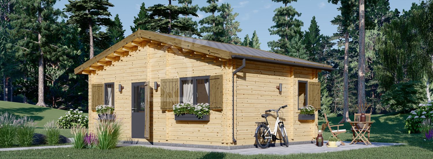 Casa in legno HANNA 1 (44+44 mm), 7x5 m, 28 m² visualization 1