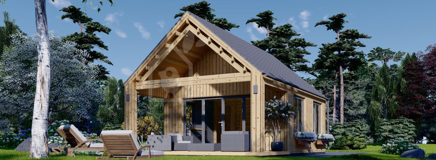 Casa in legno abitabile AGATA (Coibentata PLUS, 44 mm + rivestimento), 39 m² visualization 1
