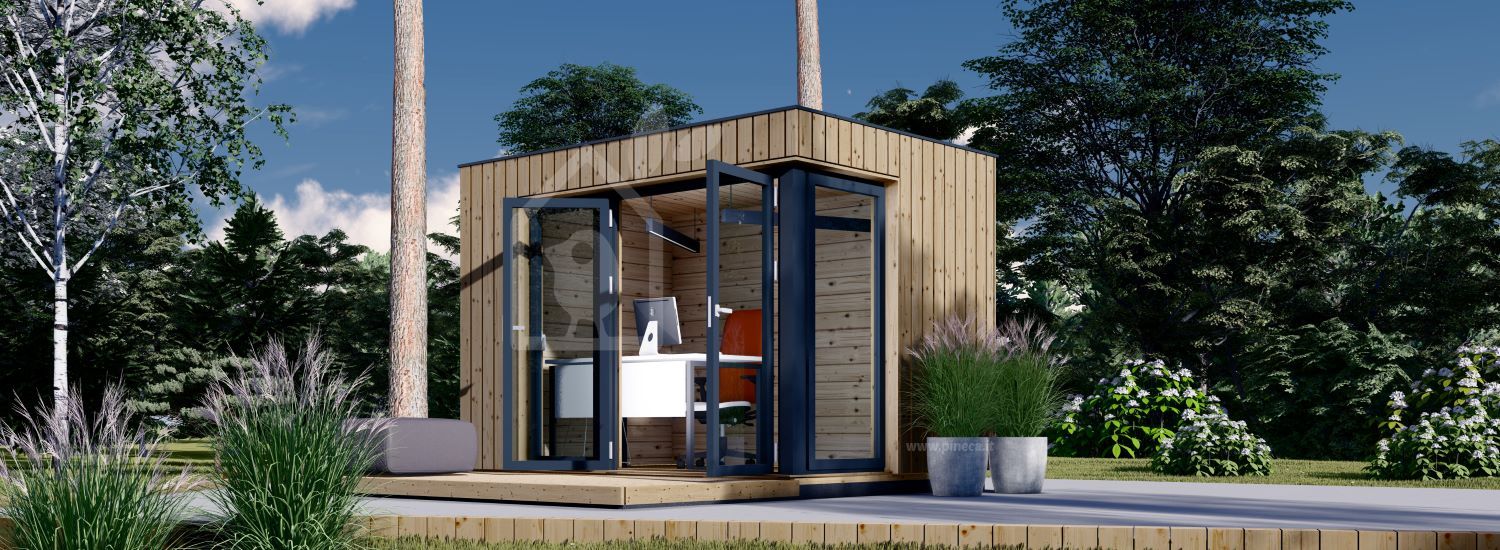 Ufficio in legno da giardino PREMIUM (Coibentata PLUS, 34 mm + rivestimento), 3x2 m, 6 m² visualization 1