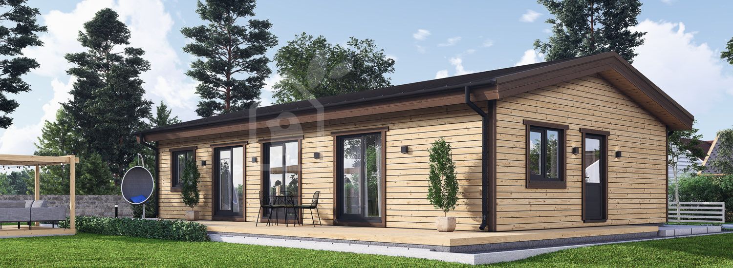 Casa in legno abitabile JULIA RV (Coibentata PLUS, 44 mm + rivestimento), 95 m² visualization 1