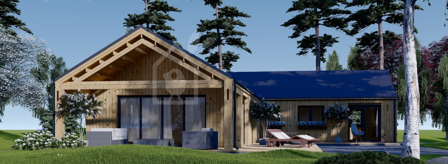 Casa in legno abitabile TESSA (Coibentata PLUS, 44 mm + rivestimento), 130 m² visualization 1