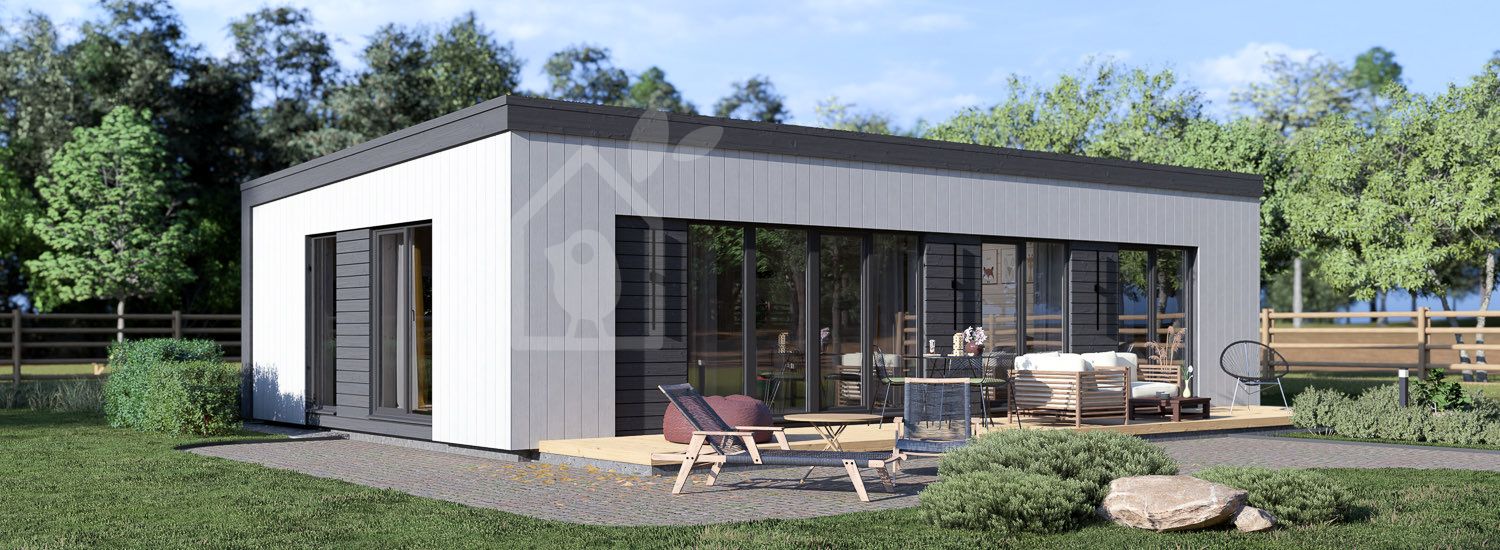 Casa prefabbricata abitabile CARLA PV (Coibentata PLUS, 44 mm + rivestimento), 66 m² visualization 1