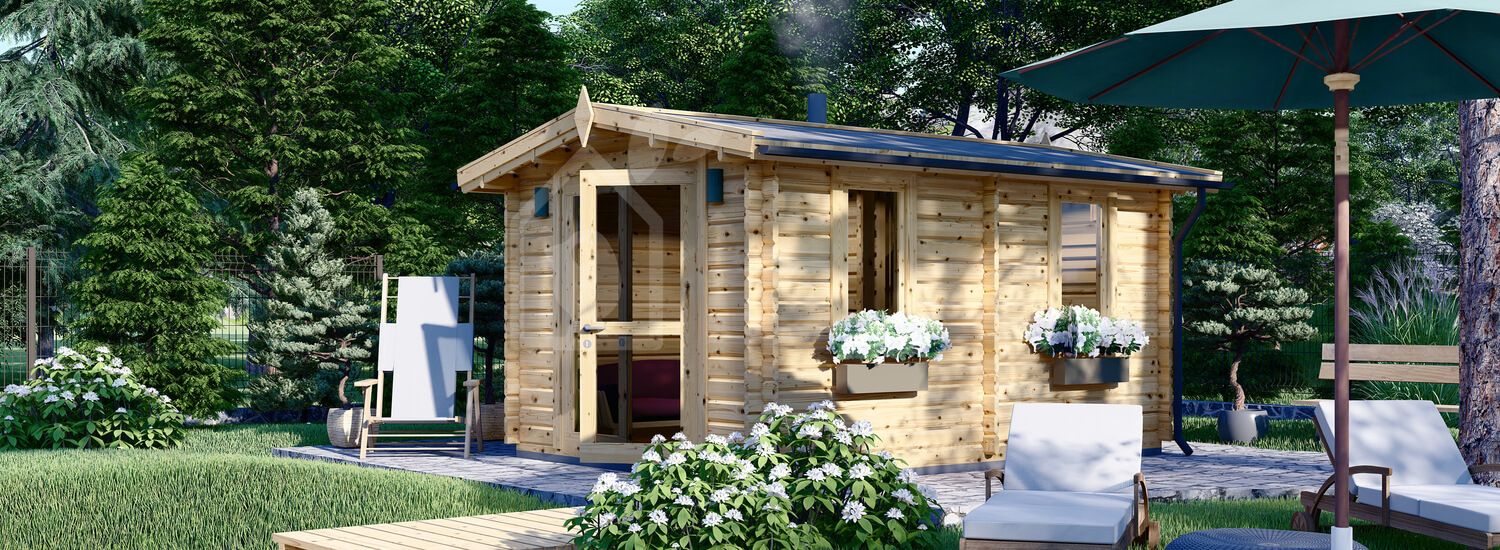 Sauna da esterno ELDA (44 mm), 3x4 m, 12 m² visualization 1