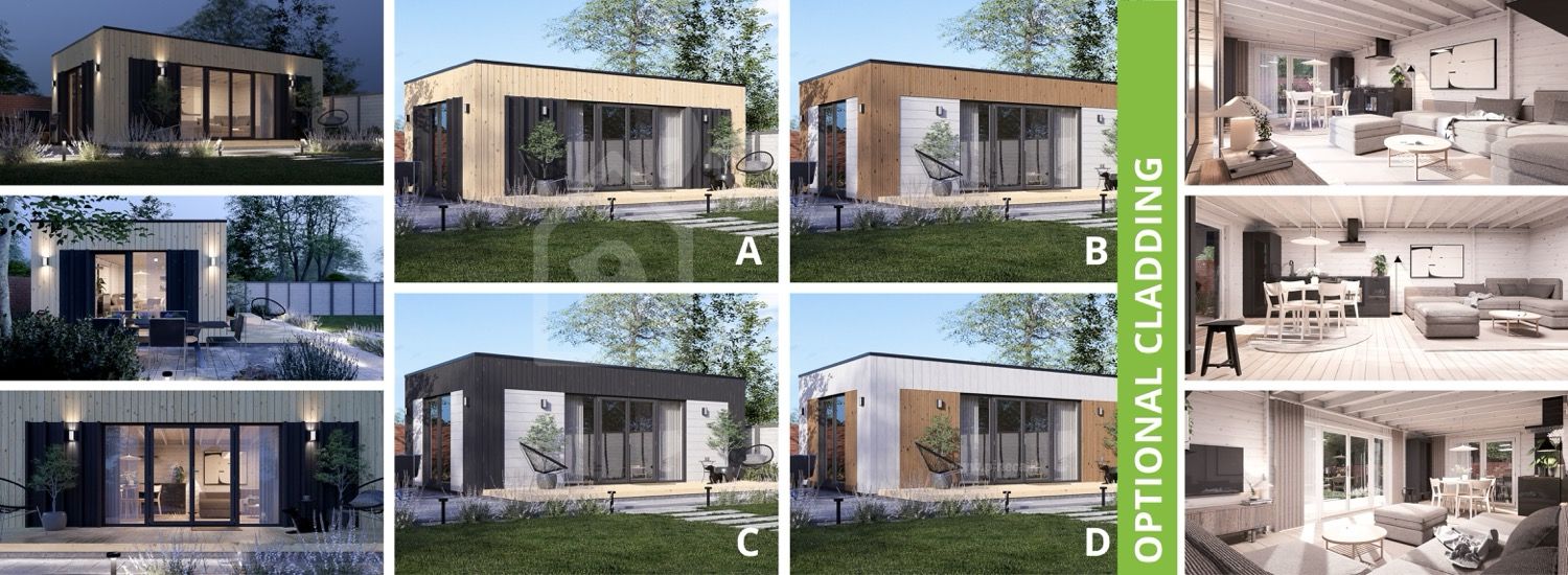 Ufficio in legno da giardino PREMIUM (34 mm + rivestimento), 7x4 m, 25 m² visualization 1