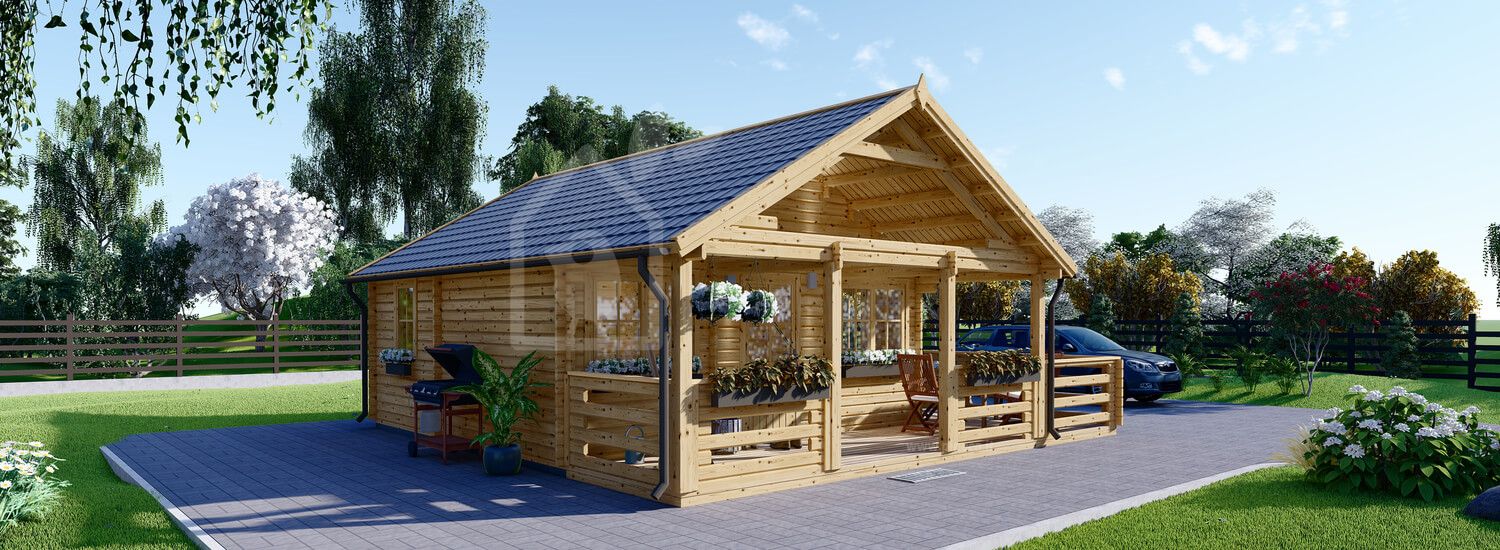 Casa in legno con terrazza ANGERS (34+34 mm), 36 m² + 19 m² visualization 1