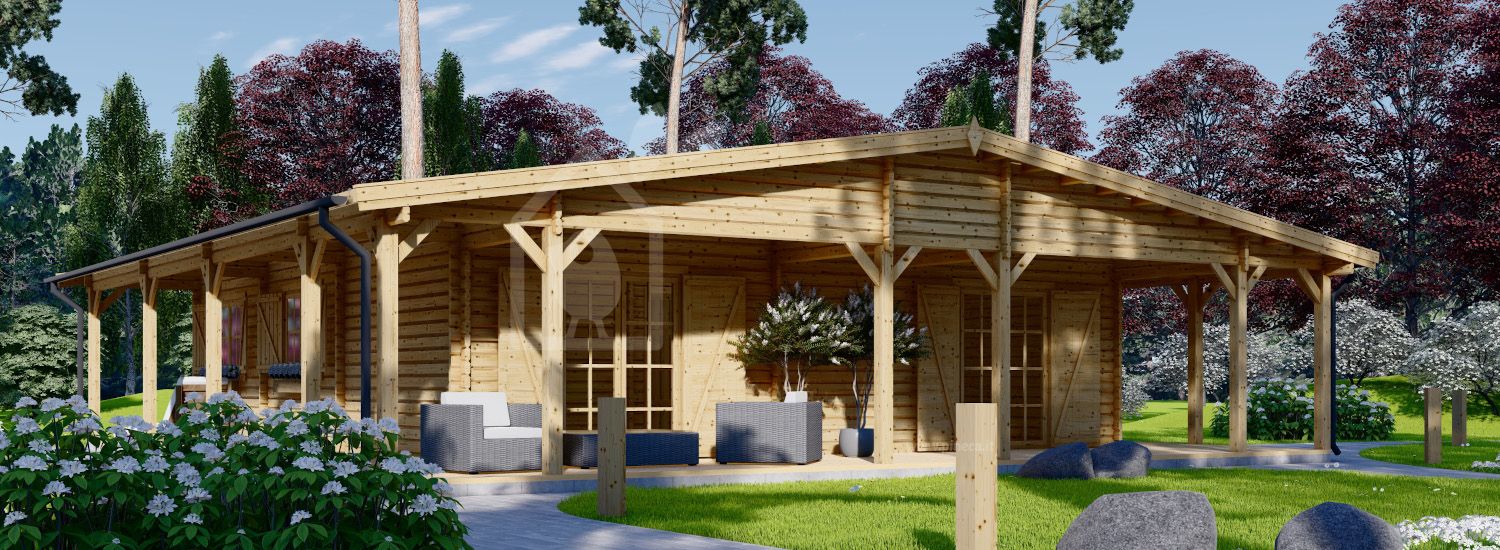Casa in legno CARLOTA S (58 mm), 90 m² visualization 1