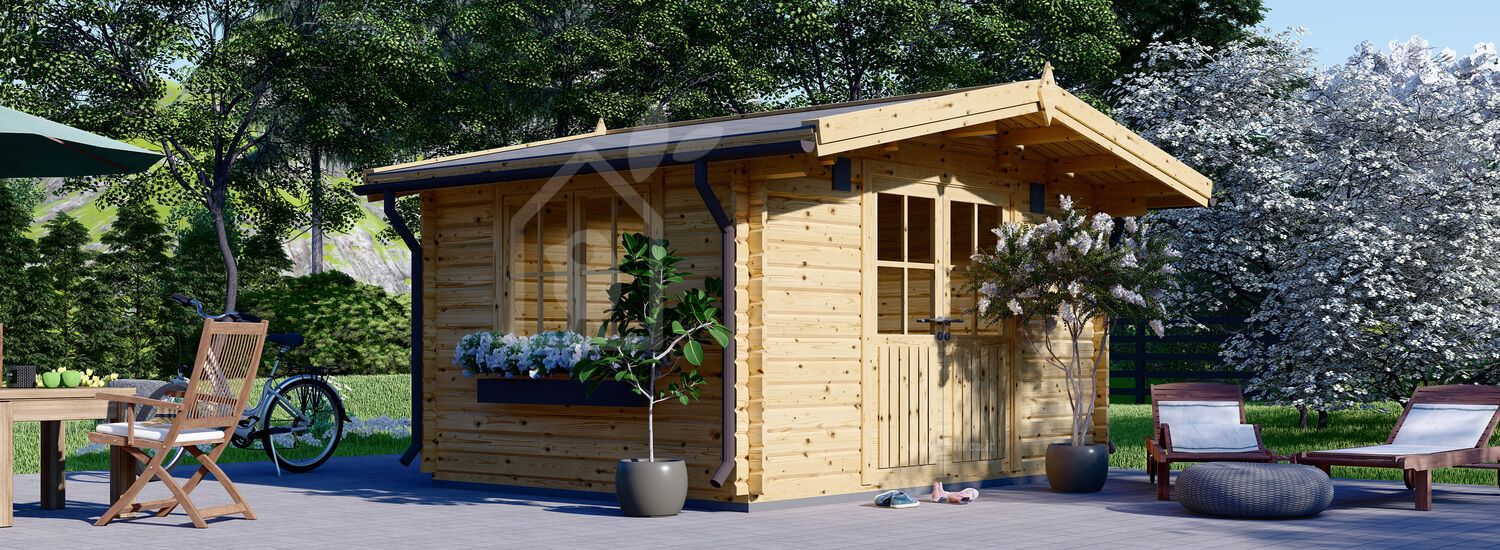 Casetta in legno da giardino RENNES (34 mm), 4x3 m, 12 m², senza pavimento visualization 1