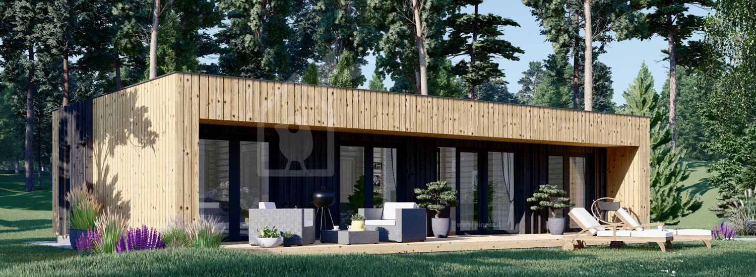 Casa in legno abitabile KAYA 2 (Coibentata PLUS, 44 mm + rivestimento), 64 m² visualization 1