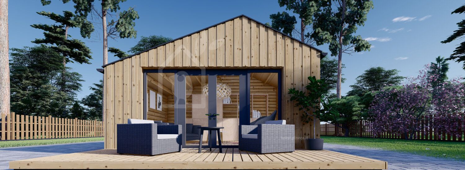 Casetta in legno da giardino TONIA (Coibentata, 34 mm + rivestimento), 5x5 m, 25 m² visualization 1