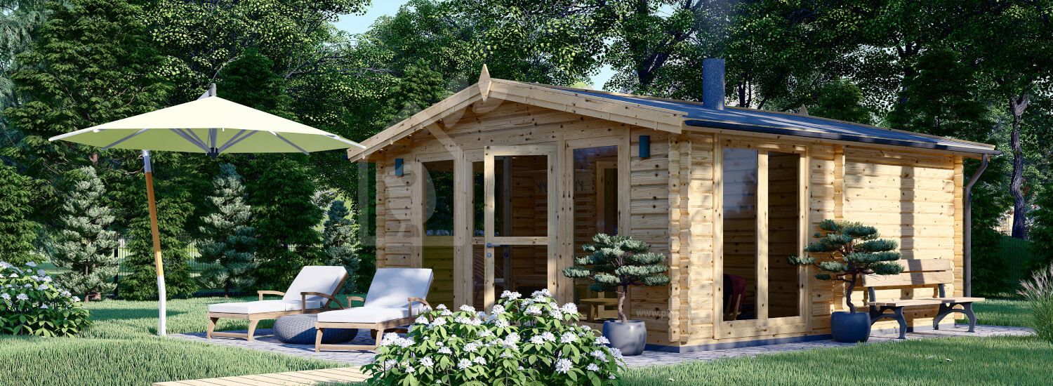 Sauna da esterno ELDA (44 mm), 5x5 m, 25 m² (4 stanze) visualization 1