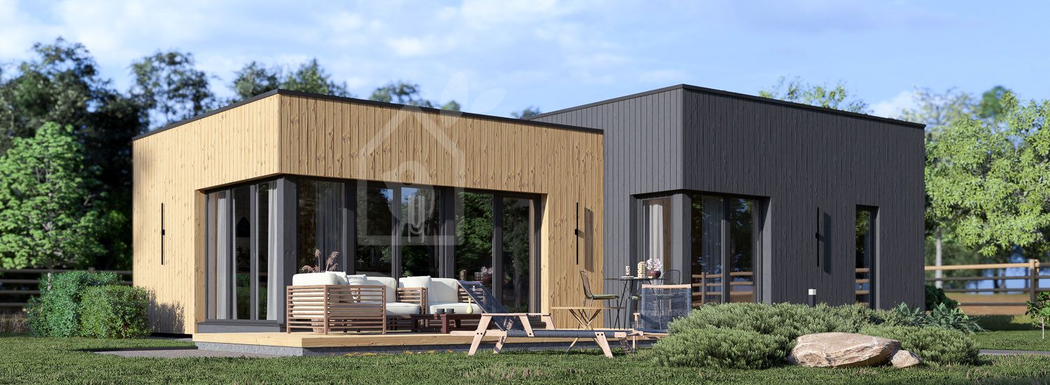 Casa in legno abitabile MALLY RV (Coibentata PLUS, 44 mm + rivestimento), 70 m² visualization 1