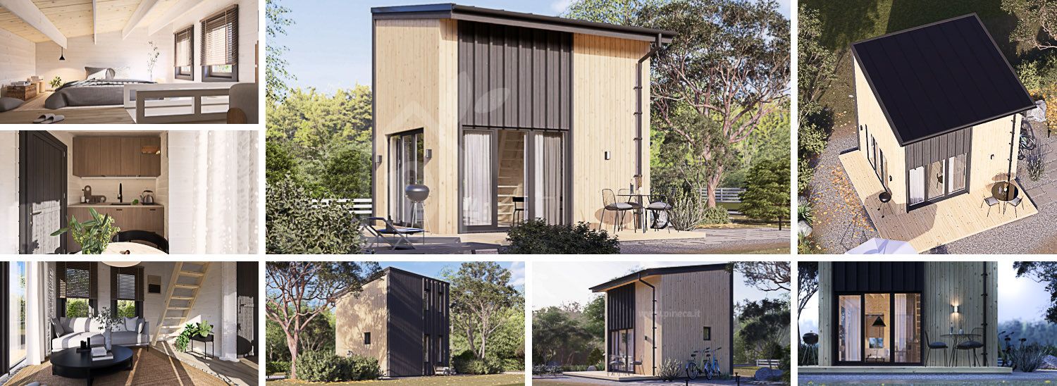 Casa in legno abitabile SOPHIA RV (Coibentata PLUS, 34 mm + rivestimento), 20 m² visualization 1