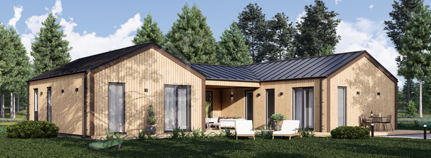 Casa in legno SCARLET S (44 mm + rivestimento), 139 m² visualization 1