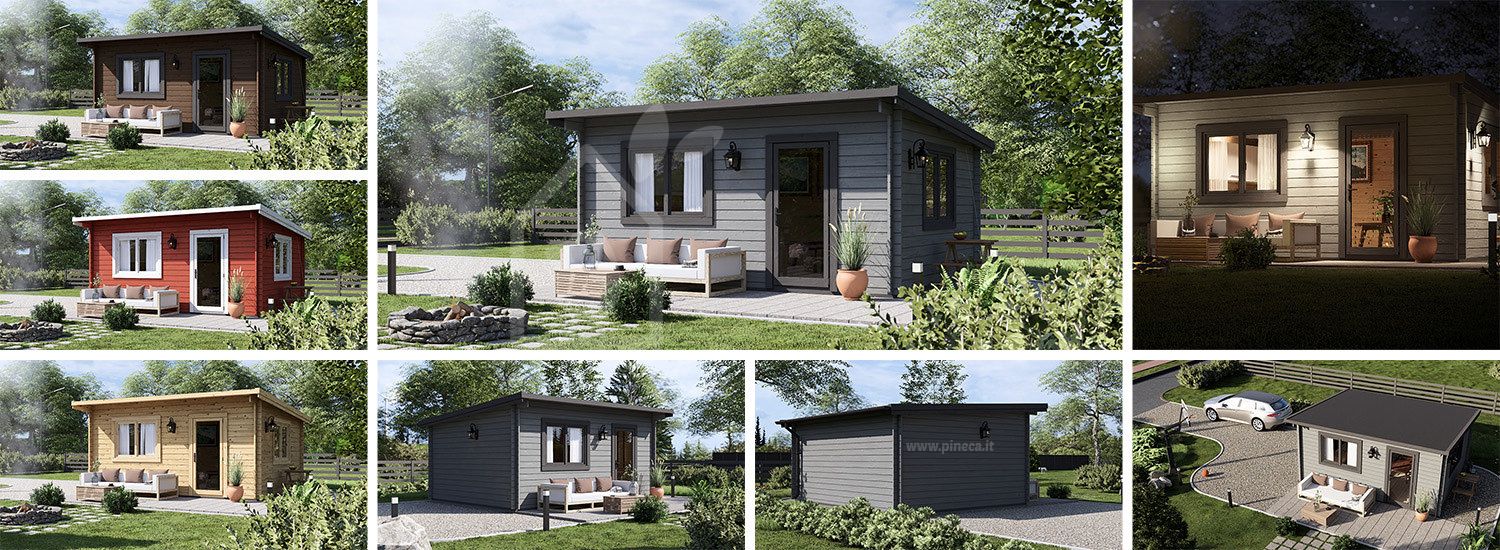 Casetta in legno da giardino a tetto piatto DREUX (34 mm), 5x4 m, 18 m² visualization 1