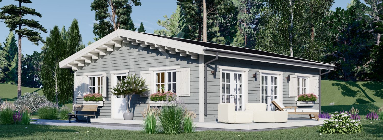 Casa in legno abitabile ALICE S (44 mm + rivestimento), 63 m² visualization 1