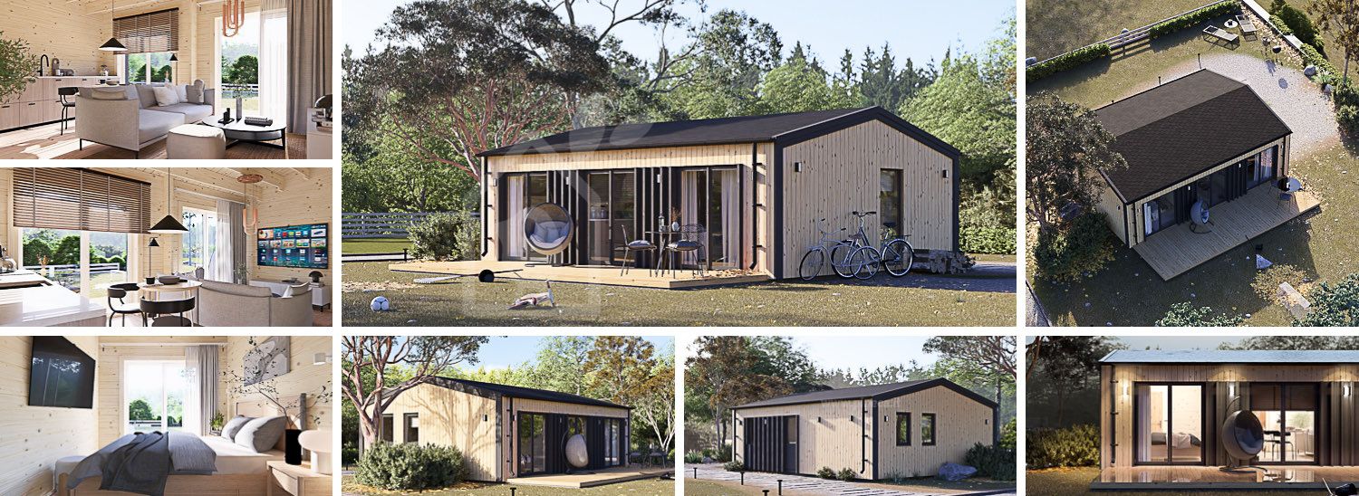 Casa in legno ANGELA (44 mm + rivestimento), 43 m² visualization 1