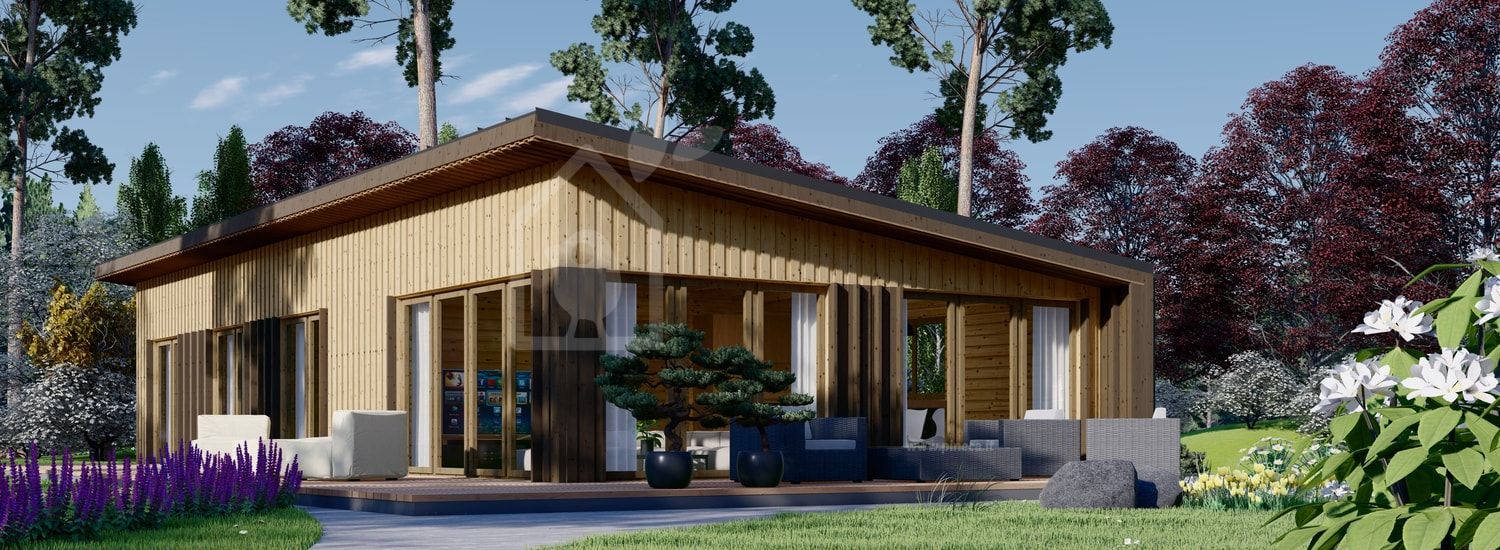 Casa in legno abitabile ZOE (Coibentata PLUS, 44 mm + rivestimento), 110 m² visualization 1