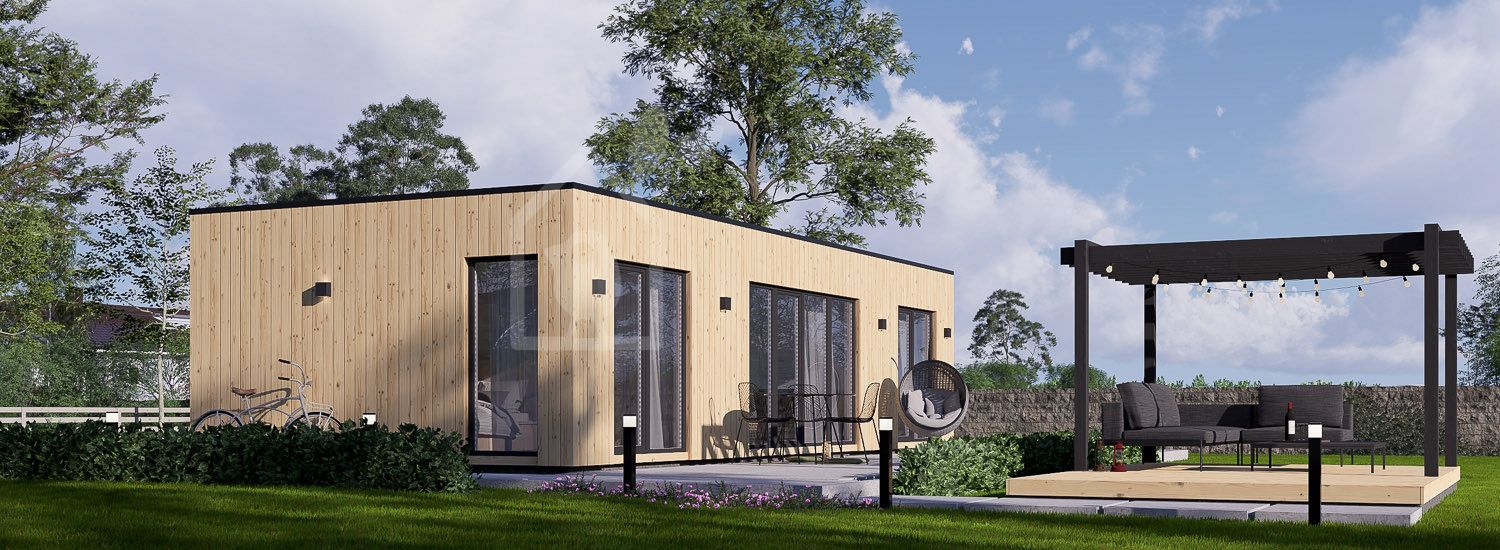 Casa in legno PREMIUM S (Coibentata, 34 mm + rivestimento), 10.5x4.5 m, 47 m² visualization 1