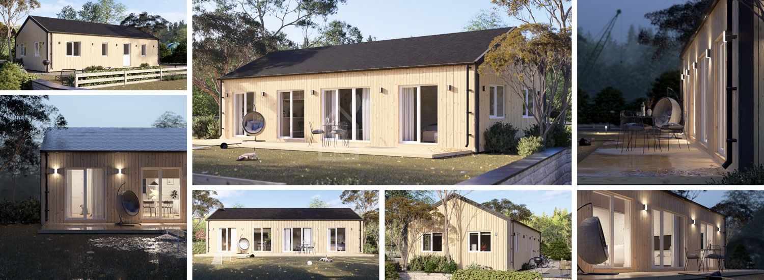 Casa in legno NICOLE S (Coibentata, 66 mm + rivestimento), 66 m² visualization 1