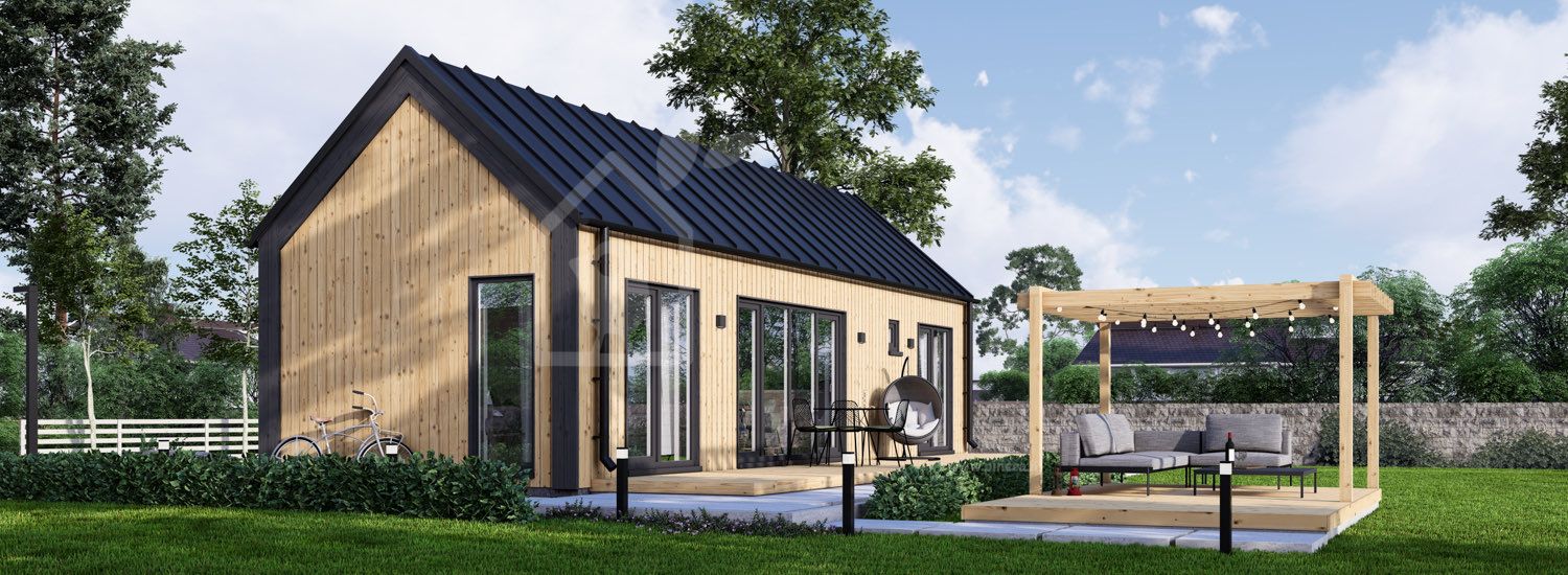 Casa in legno abitabile ADALINE RV (Coibentata PLUS, 44 mm + rivestimento), 42 m² visualization 1