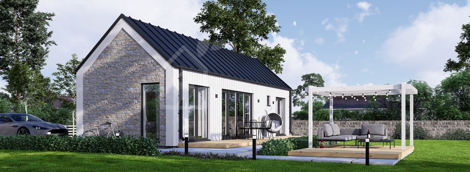 Casa prefabbricata abitabile ADALINE PV (Coibentata PLUS, 44 mm + rivestimento), 42 m² visualization 1