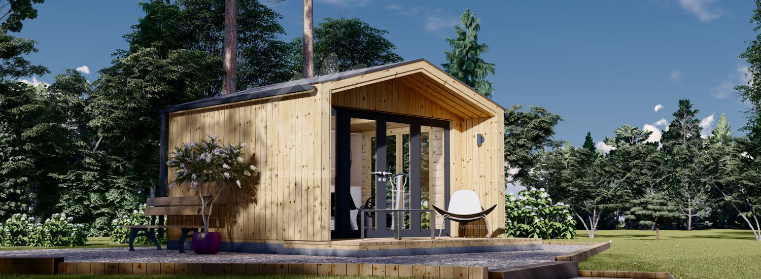 Casetta in legno da giardino PIA (Coibentata, 34 mm + rivestimento), 4x3 m, 12 m² visualization 1