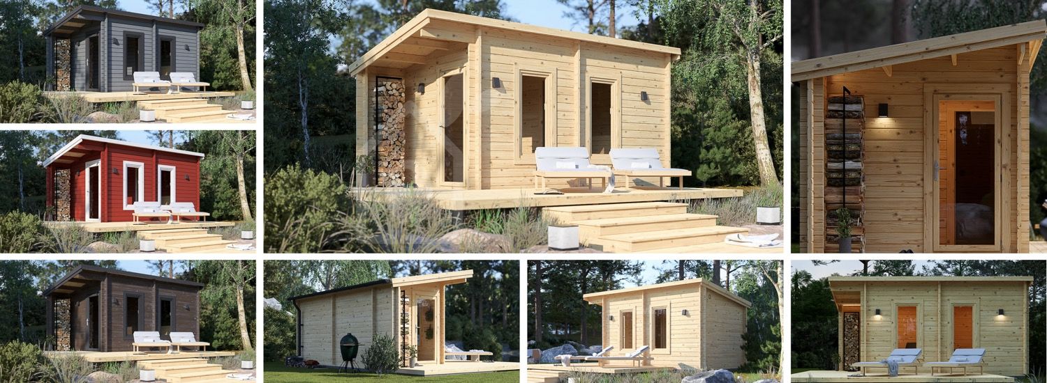 Sauna da esterno VIGOR (44 mm), 5.3x2.5 m, 4.9 m² visualization 1